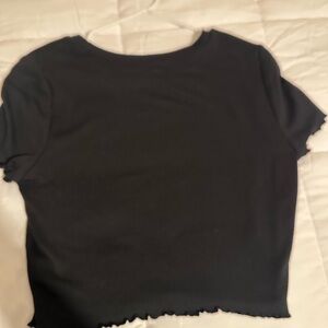 Garage Black Graphic Cropped Lettuce Trim Top
Never worn, like new
